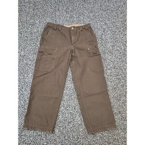 Duluth Trading Mens 35x30 Brown Fire Hose Relaxed Cargo Work Pants